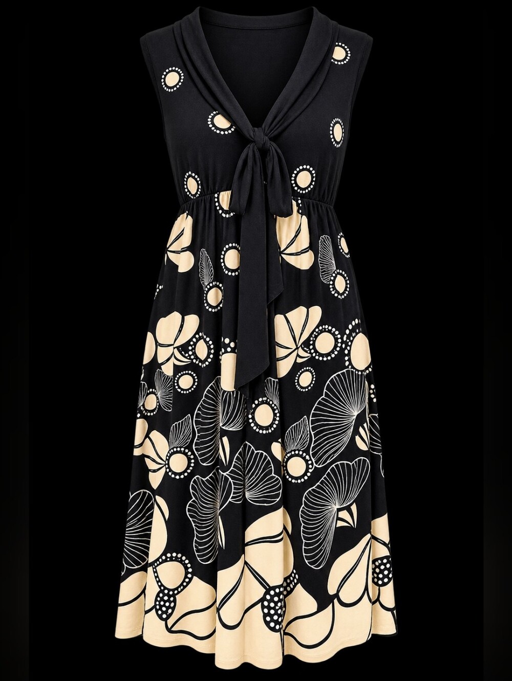 NWOT Vintage Maggy London Sleeveless Floral Empire Waist Dress.  Size 14 - Picture 5 of 6